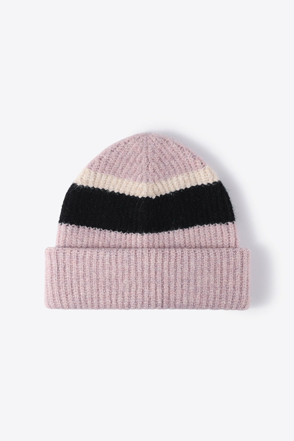 Tricolor Cuffed Knit Beanie Trendsi