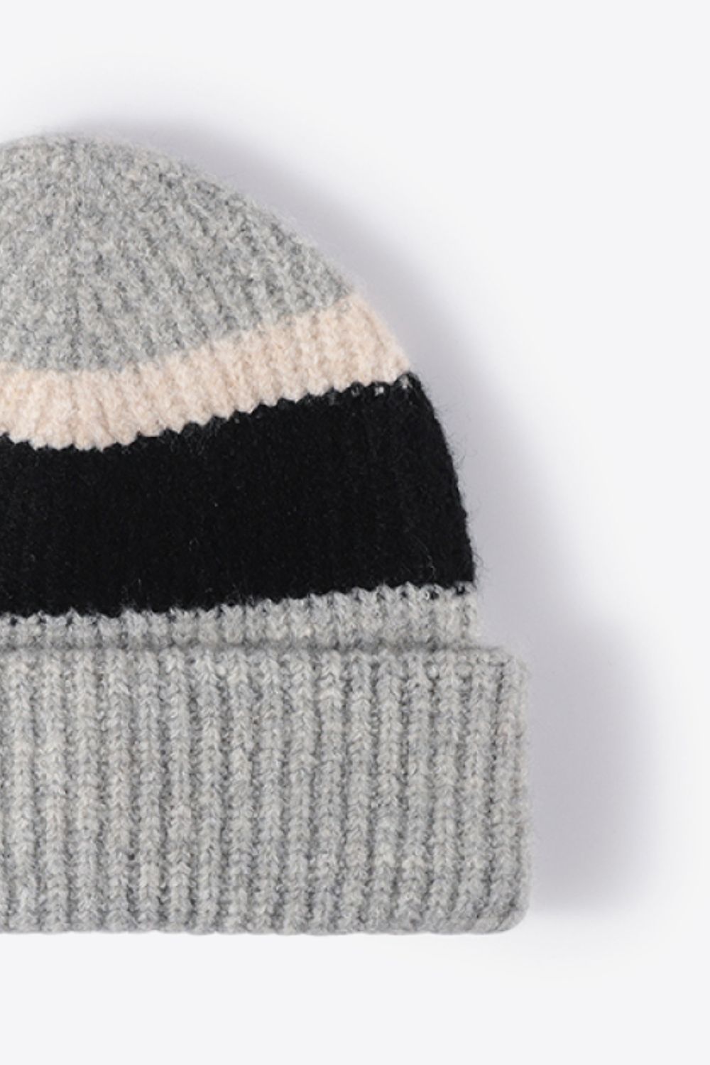 Tricolor Cuffed Knit Beanie Trendsi