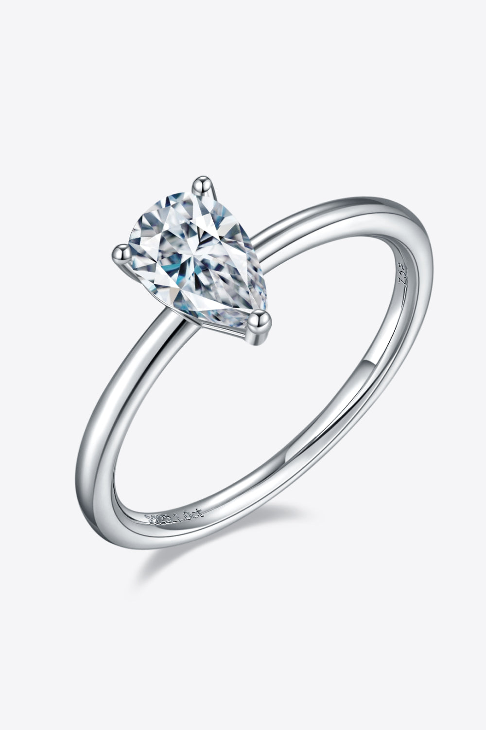 Solitaire 1 Carat Moissanite 925 Sterling Silver Ring