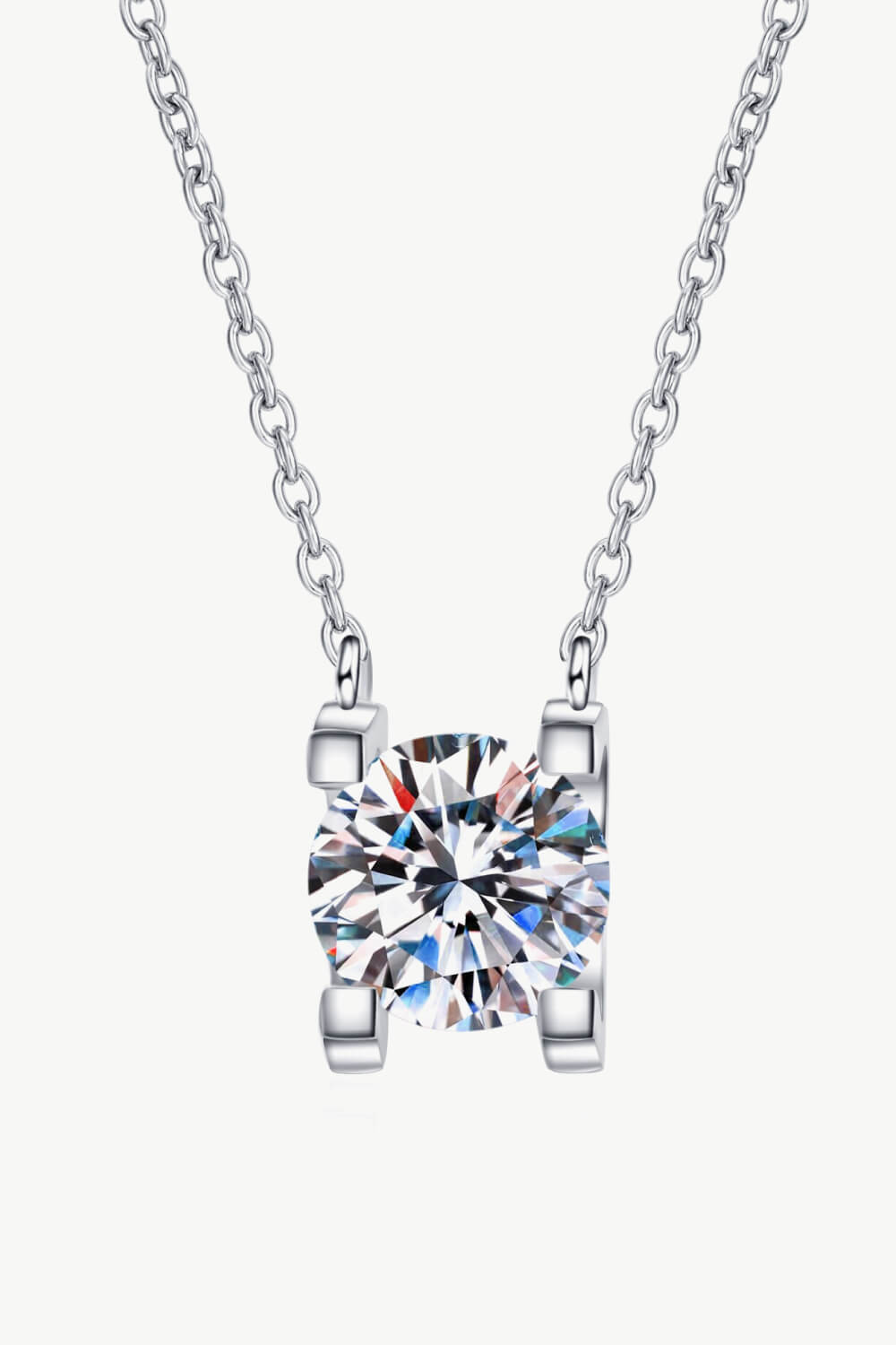 Simple 1 Carat Moissanite Chain Necklace