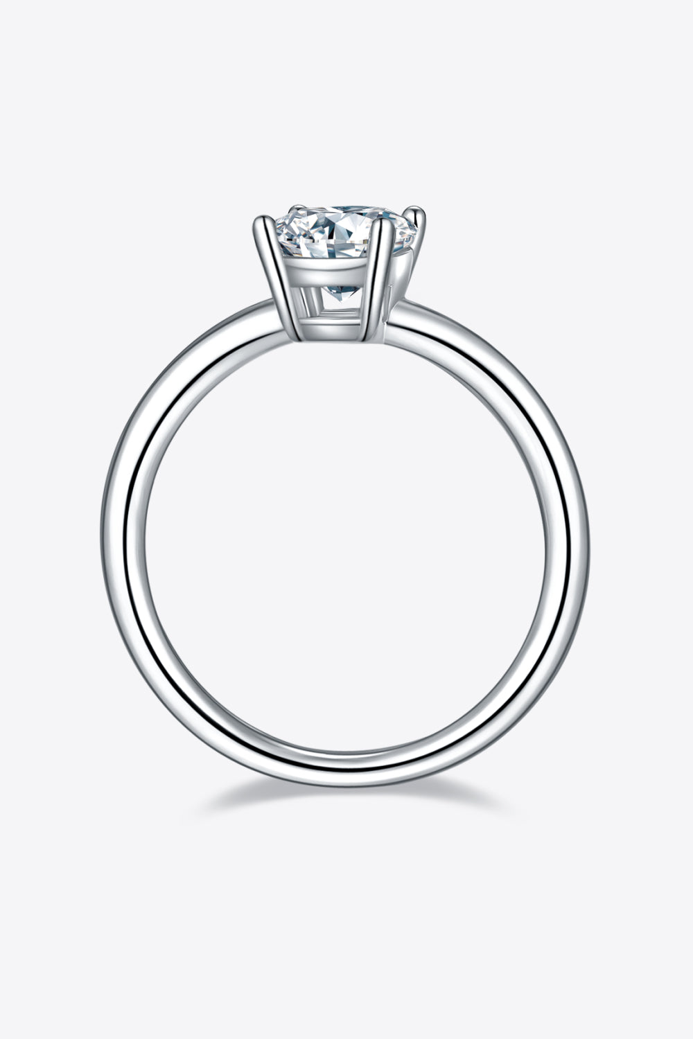 Solitaire 1 Carat Moissanite 925 Sterling Silver Ring