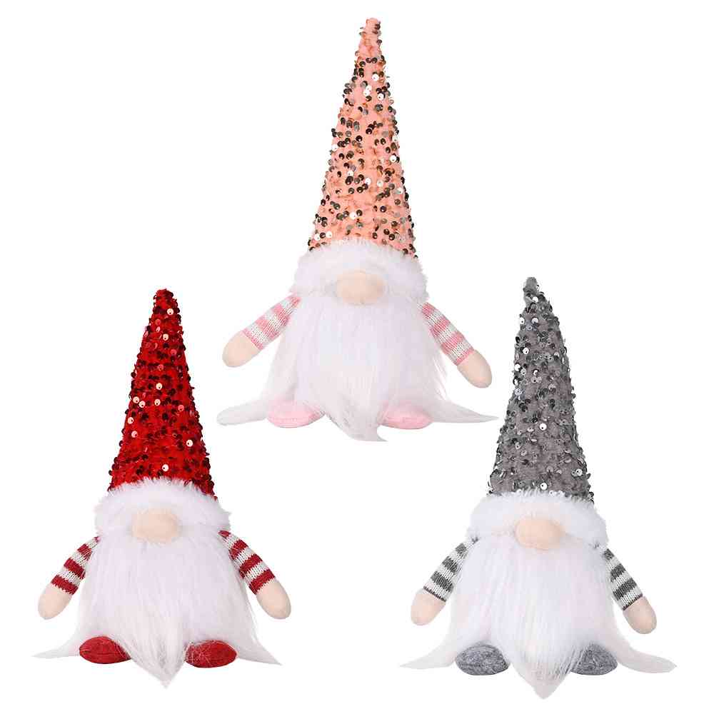 Sequin Light-Up Faceless Gnome