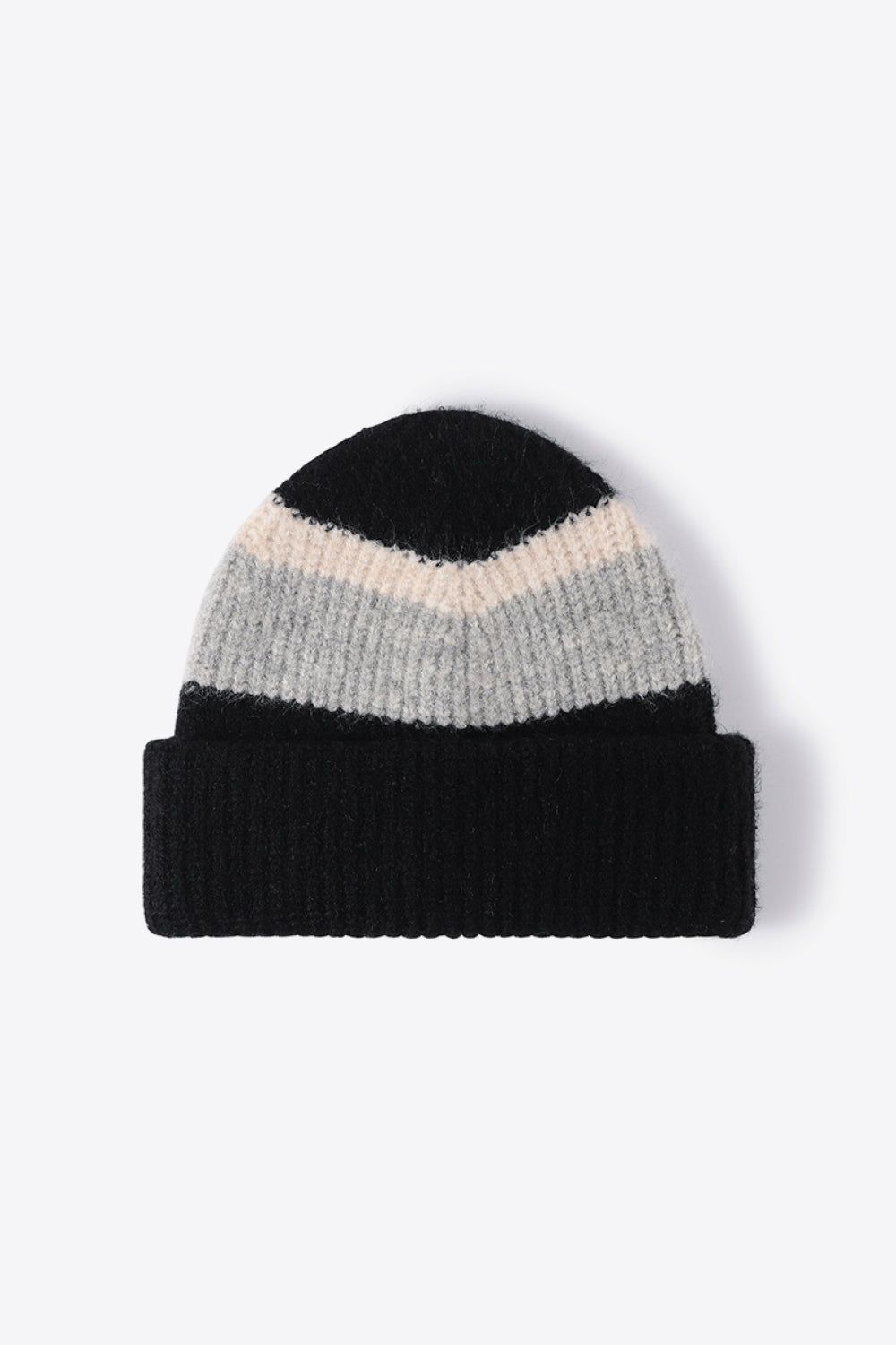 Tricolor Cuffed Knit Beanie Trendsi