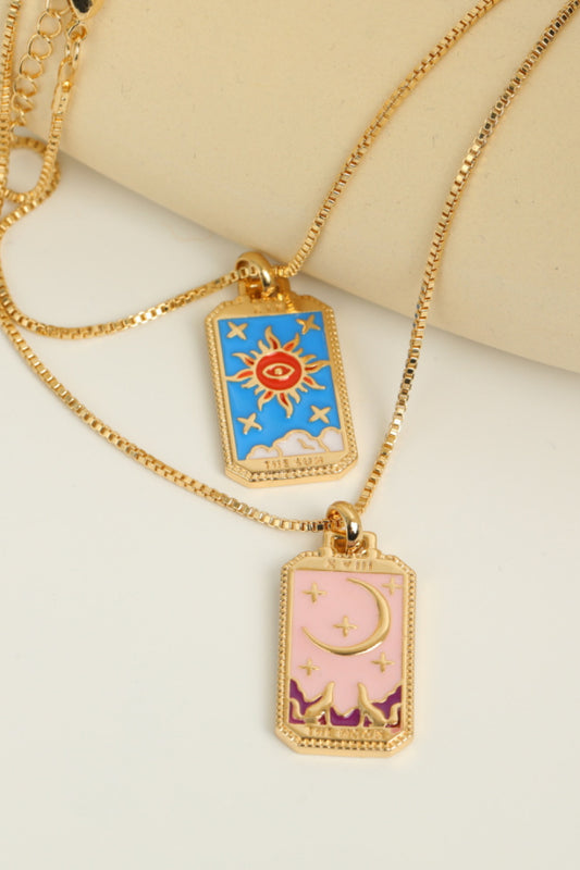 Tarot Card Pendant Copper Necklace Trendsi