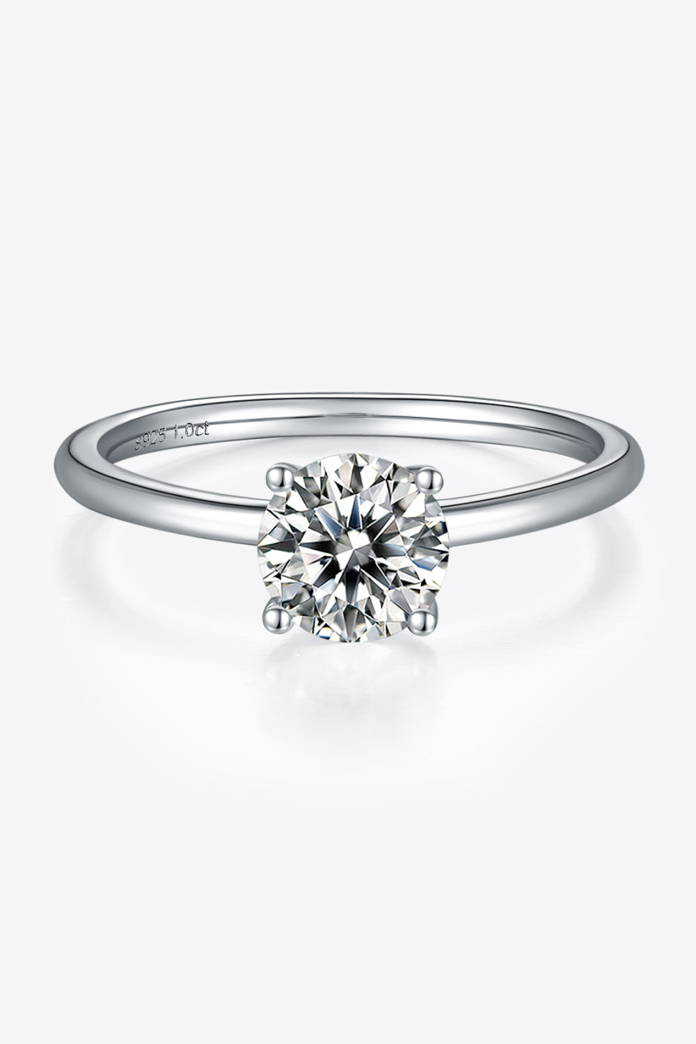 Solitaire 1 Carat Moissanite 925 Sterling Silver Ring