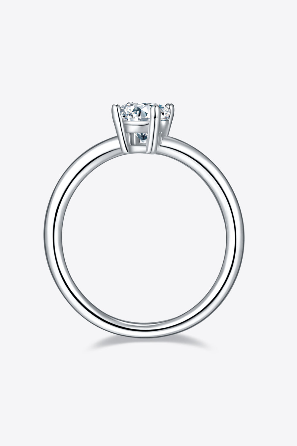 Solitaire 1 Carat Moissanite 925 Sterling Silver Ring