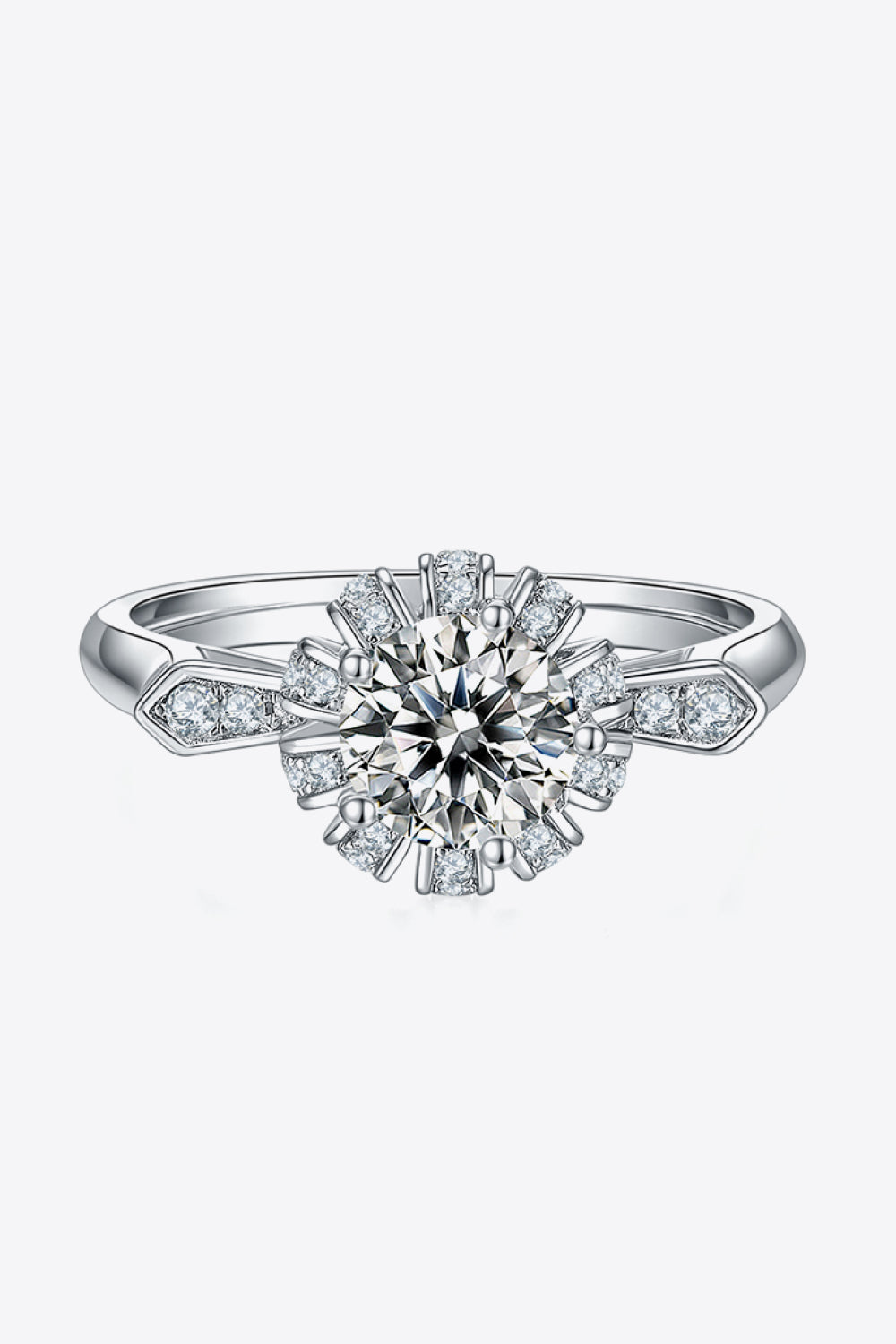 Modern 1 Carat Moissanite 925 Sterling Silver Ring Trendsi