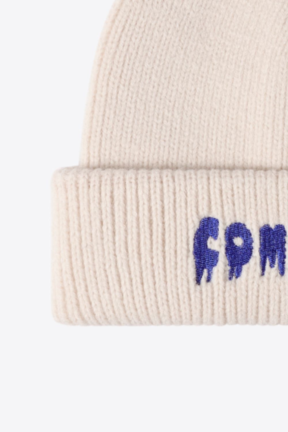 COME ON Embroidered Cuff Knit Beanie