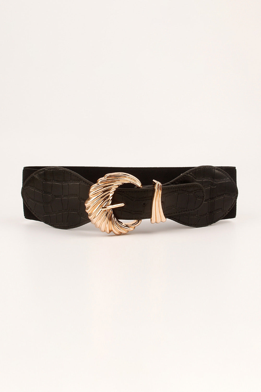 Shell Alloy Buckle Elastic Belt Trendsi