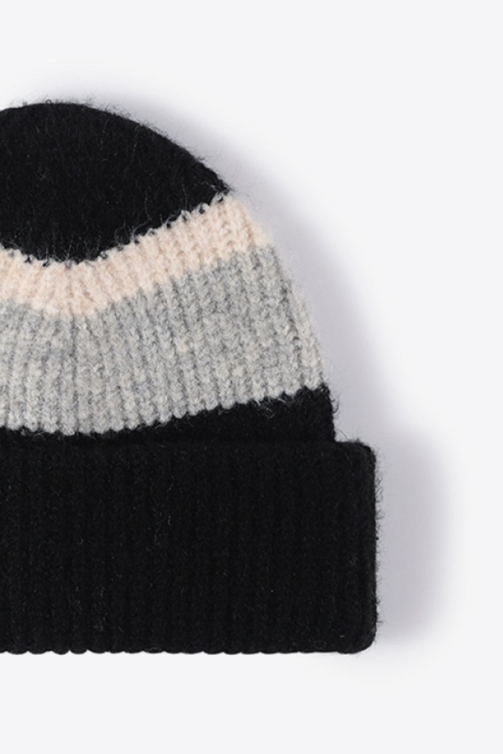 Tricolor Cuffed Knit Beanie Trendsi