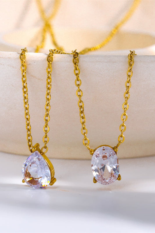 Stainless Steel Geometrical Shape Necklace Trendsi