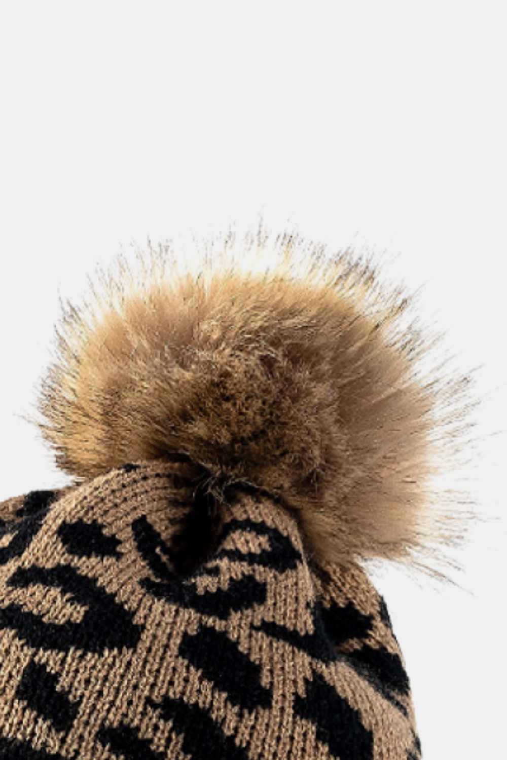 Leopard Pom-Pom Cuffed Beanie Trendsi