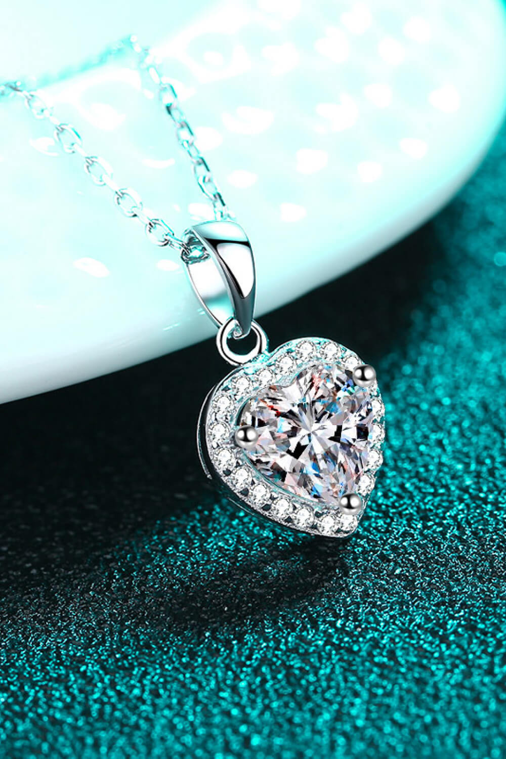 Heart Pendant Chain1 Carat Moissanite Necklace