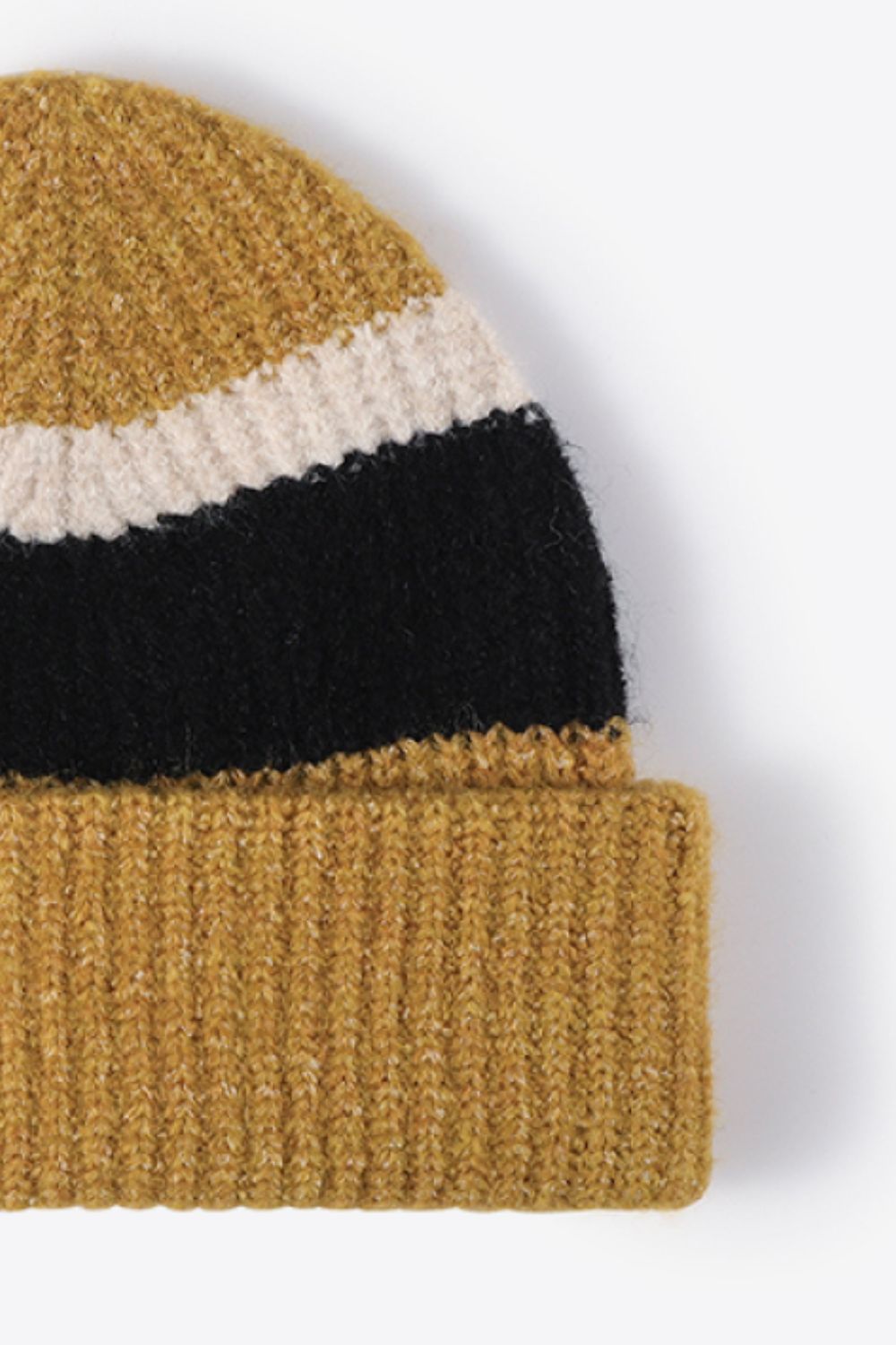 Tricolor Cuffed Knit Beanie Trendsi