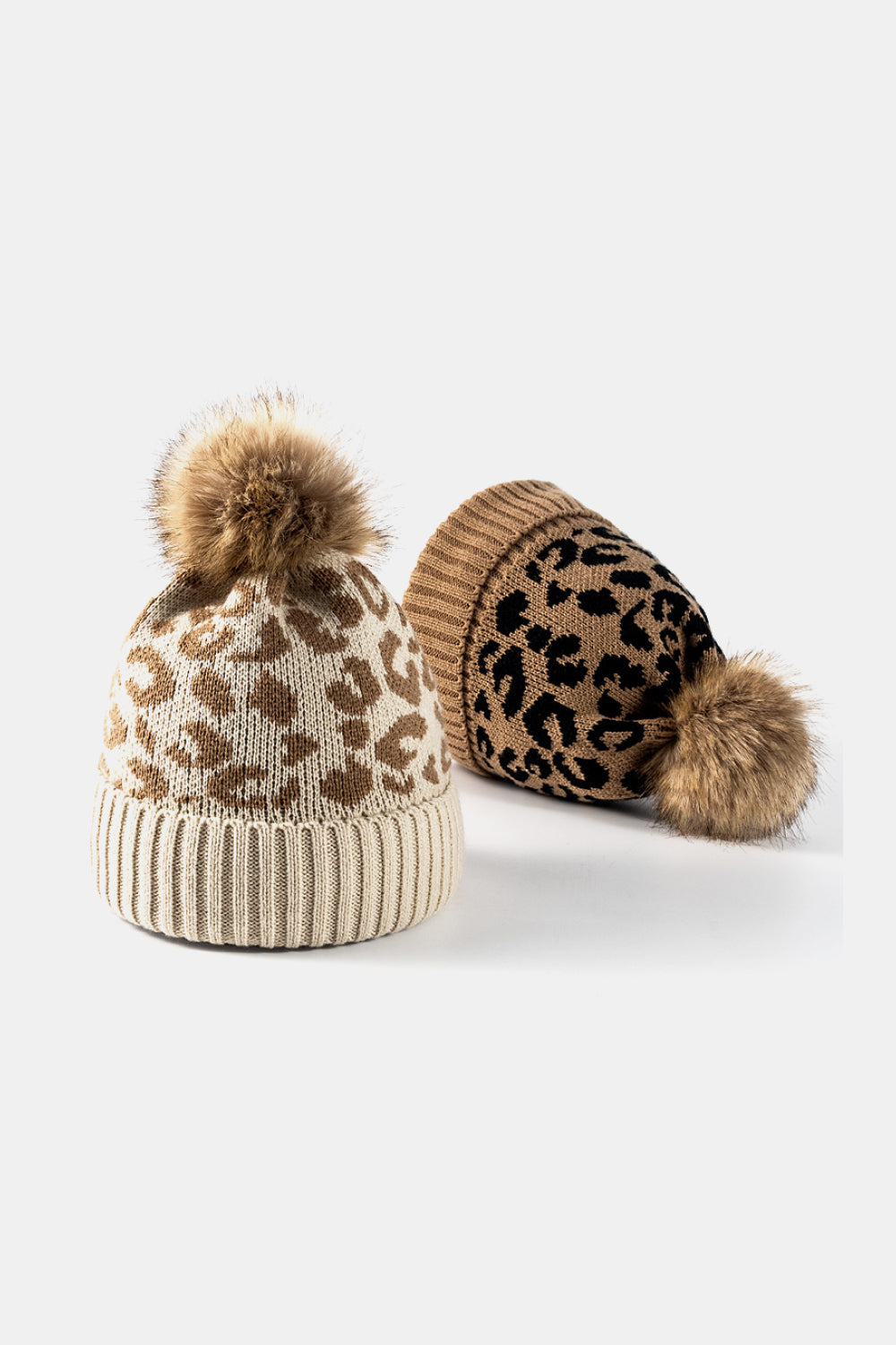 Leopard Pom-Pom Cuffed Beanie Trendsi