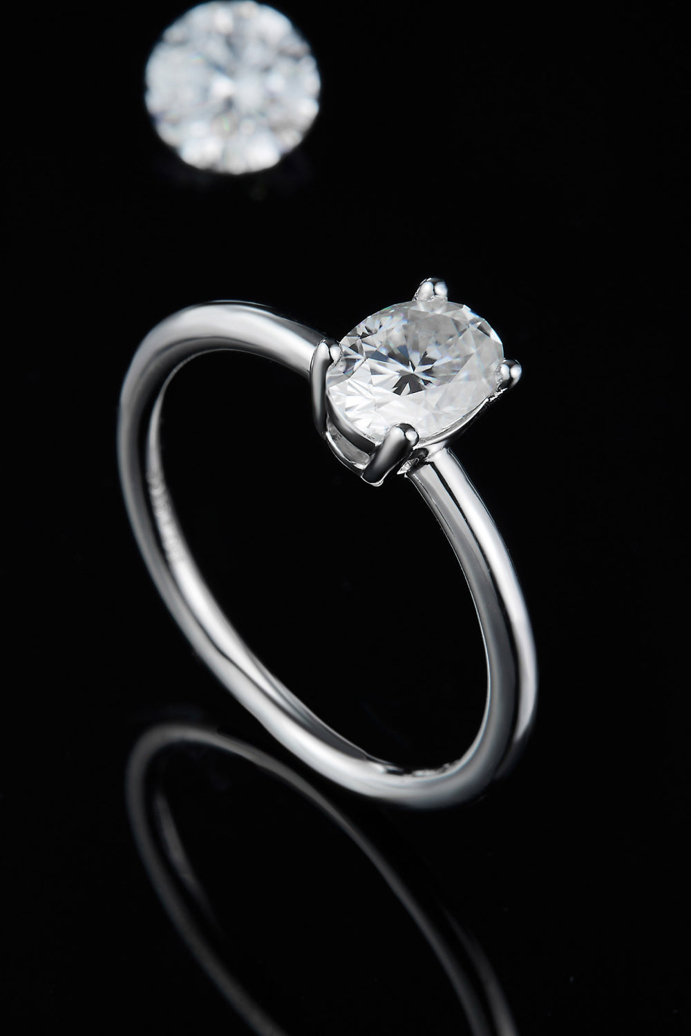 Solitaire 1 Carat Moissanite 925 Sterling Silver Ring