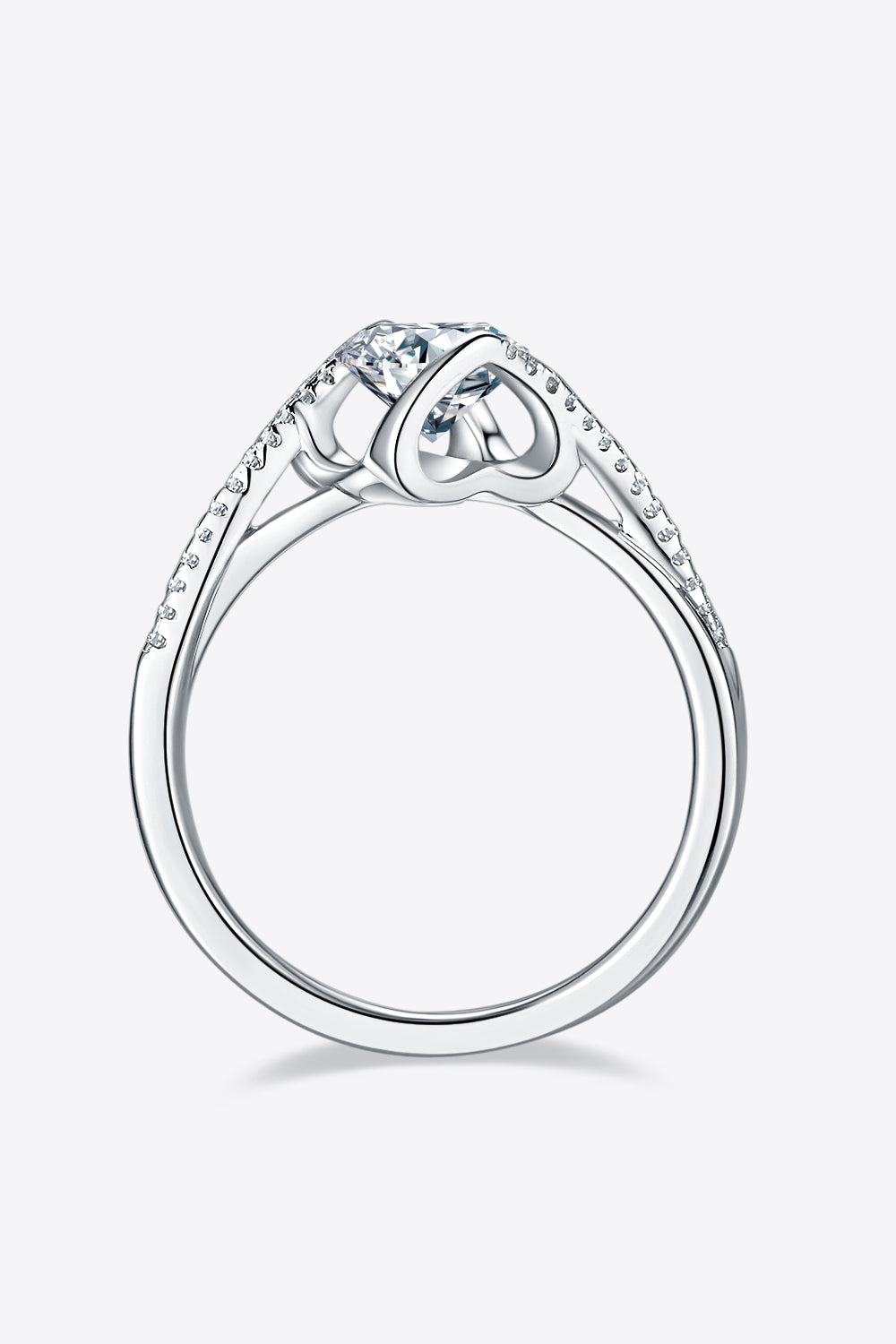 Twisted 1 Carat Moissanite 925 Sterling Silver Ring