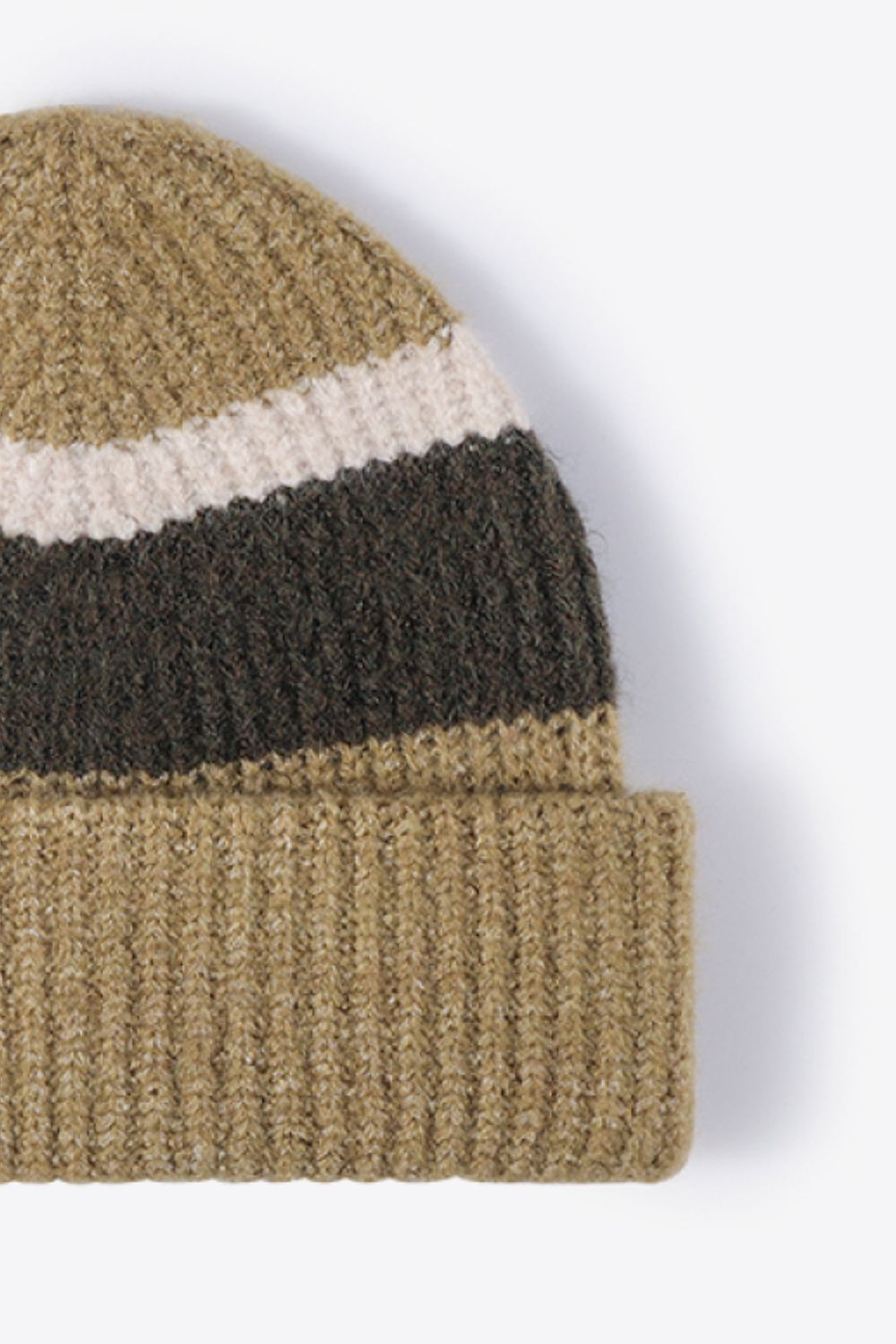 Tricolor Cuffed Knit Beanie Trendsi