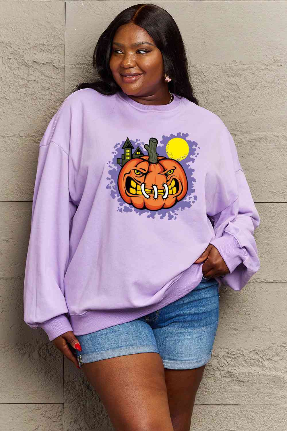 Simply Love Full Size Graphic Round Neck Sweatshirt