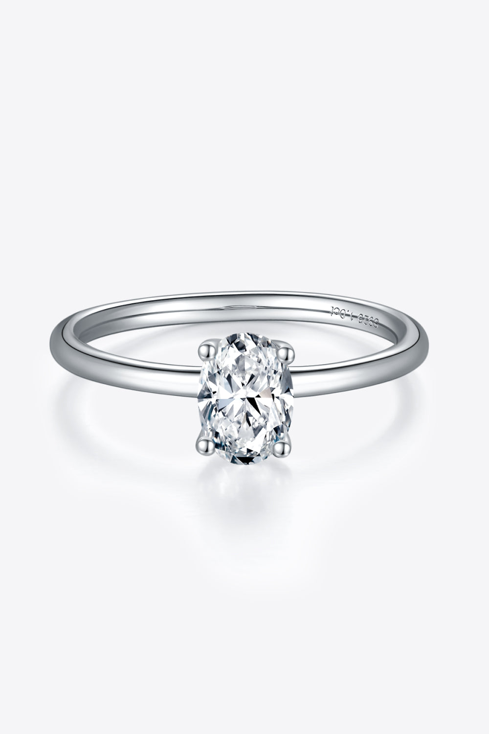 Solitaire 1 Carat Moissanite 925 Sterling Silver Ring