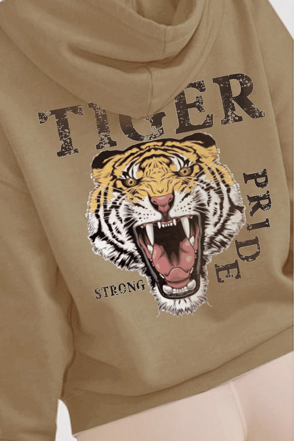 Simply Love Full Size TIGER STRONG PRIDE Graphic Hoodie Trendsi