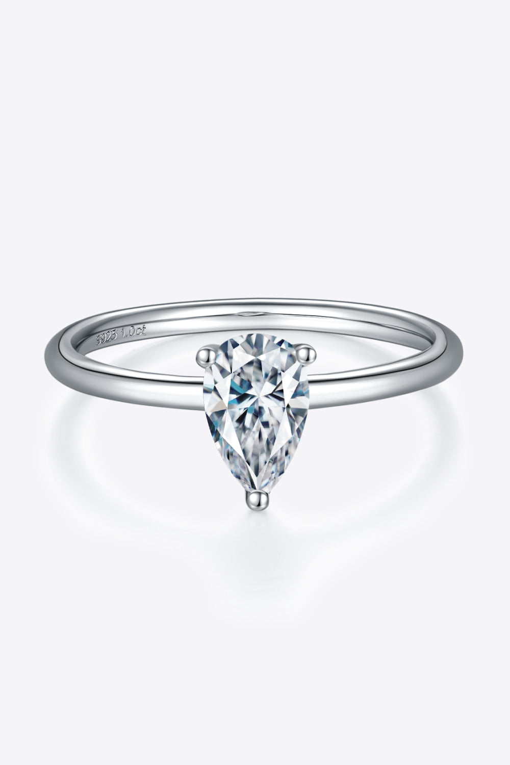 Solitaire 1 Carat Moissanite 925 Sterling Silver Ring