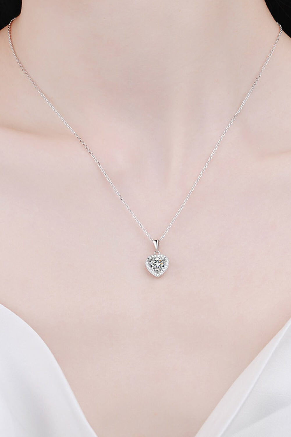 Heart Pendant Chain1 Carat Moissanite Necklace