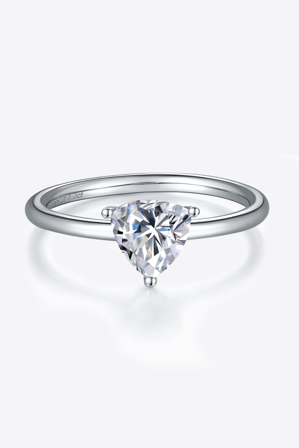 Solitaire 1 Carat Moissanite 925 Sterling Silver Ring