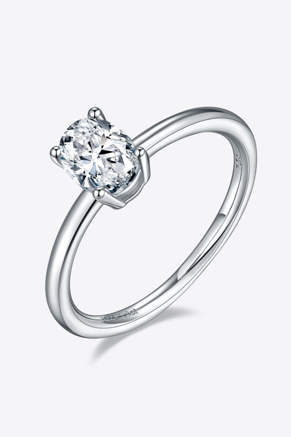 Solitaire 1 Carat Moissanite 925 Sterling Silver Ring