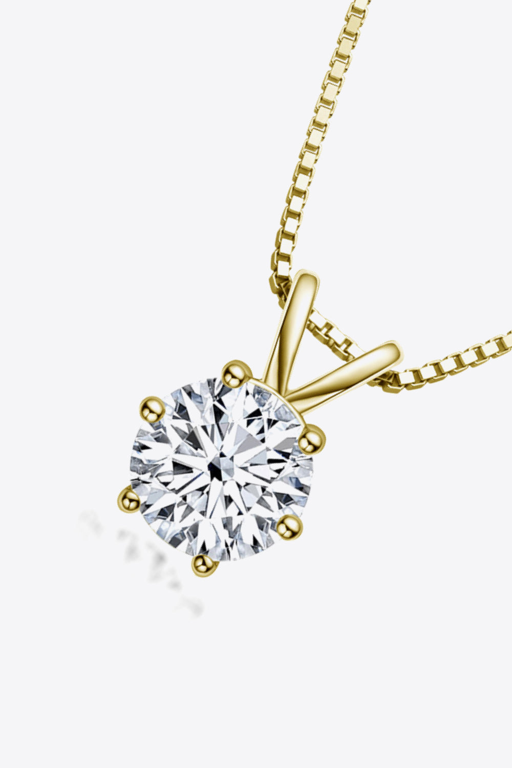 Simple 925 Sterling Silver 1 Carat Moissanite Pendant Necklace