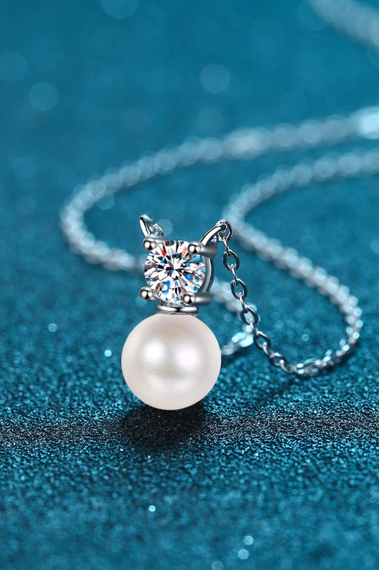 Freshwater Pearl Moissanite Necklace