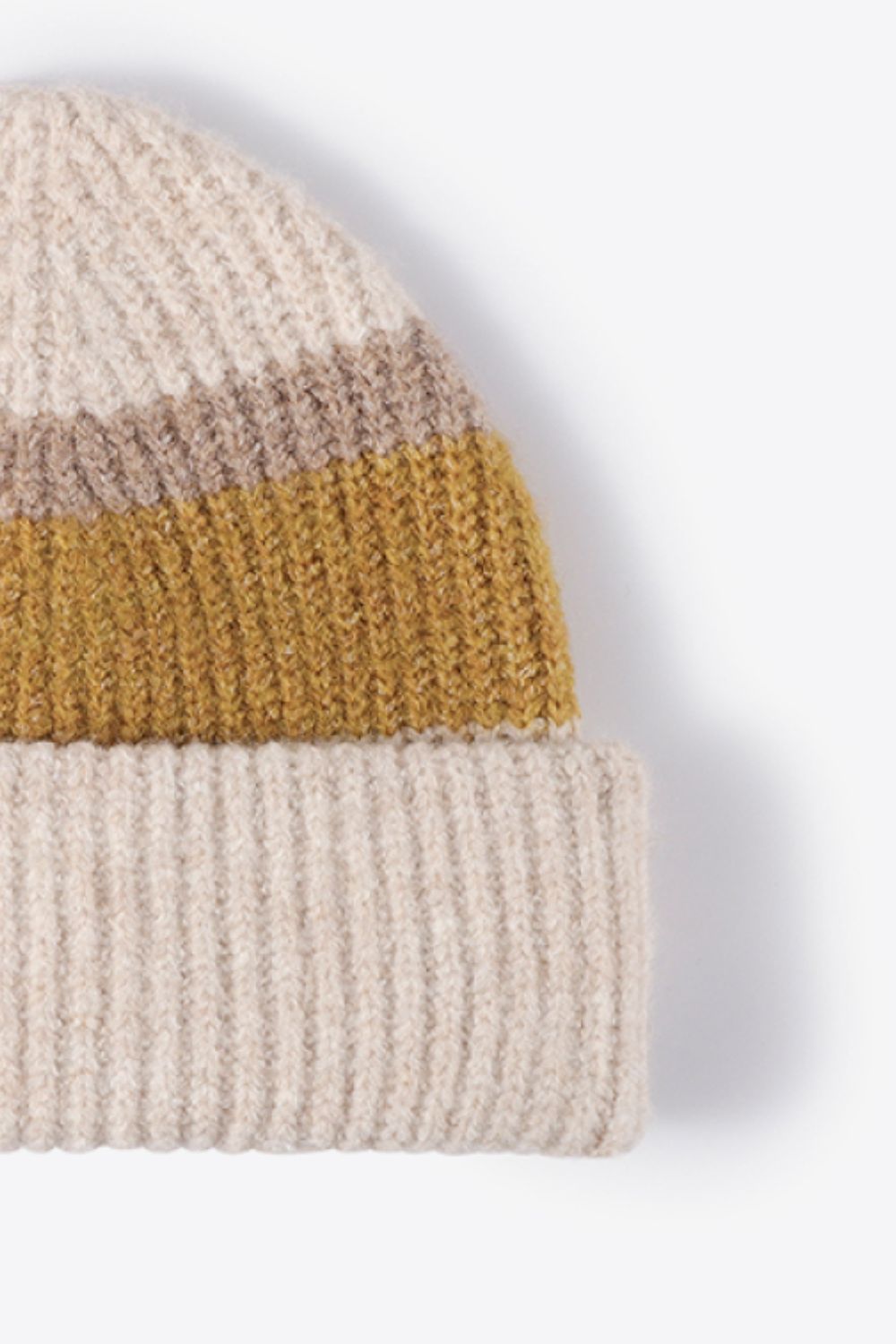 Tricolor Cuffed Knit Beanie Trendsi