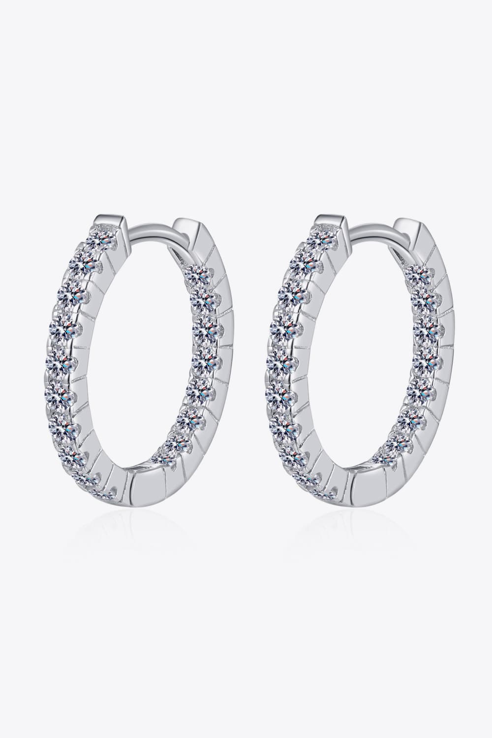 Beautiful Moissanite 925 Sterling Silver Huggie Earrings