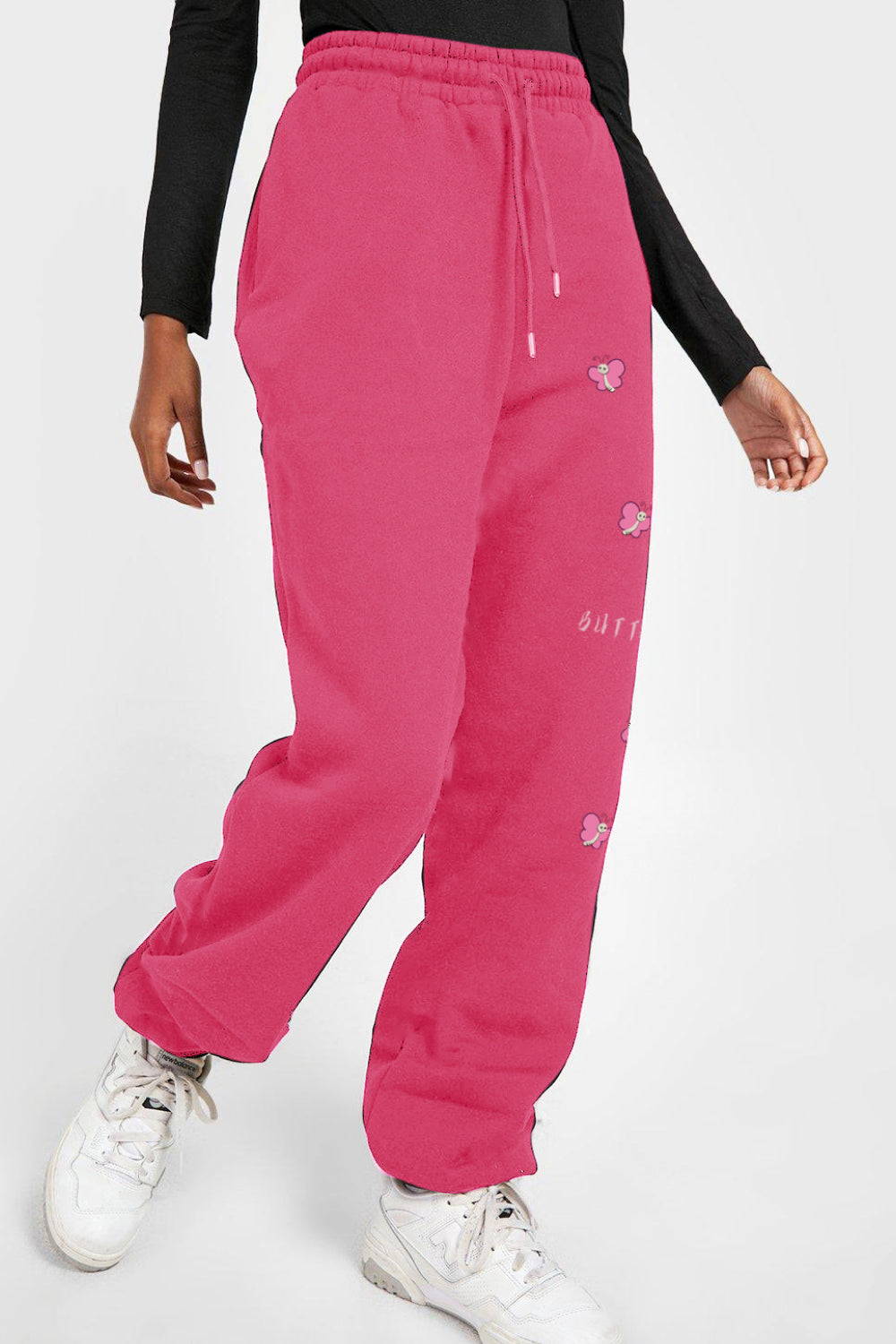 Simply Love Simply Love Full Size Drawstring BUTTERFLY Graphic Long Sweatpants Trendsi