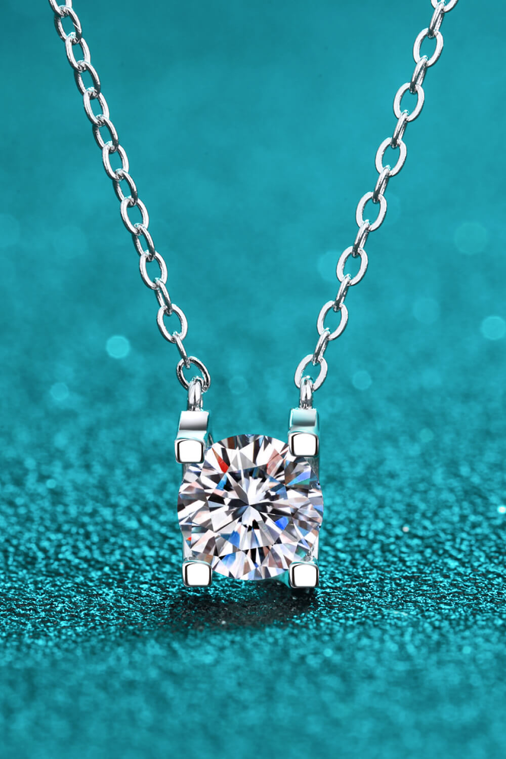 Simple 1 Carat Moissanite Chain Necklace