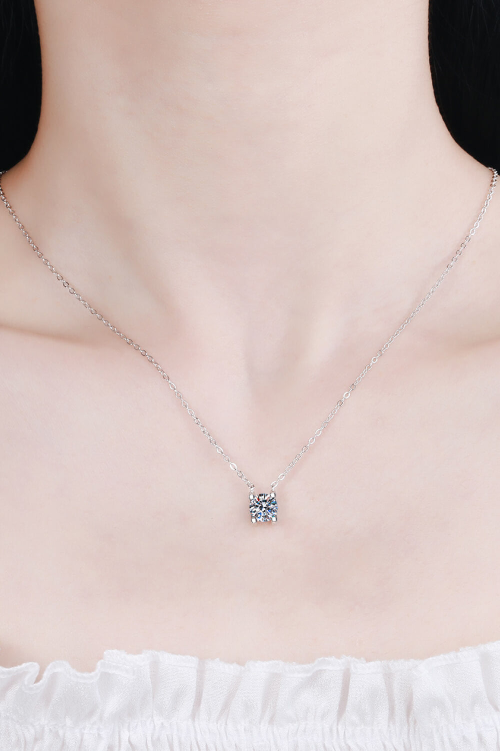 Simple 1 Carat Moissanite Chain Necklace