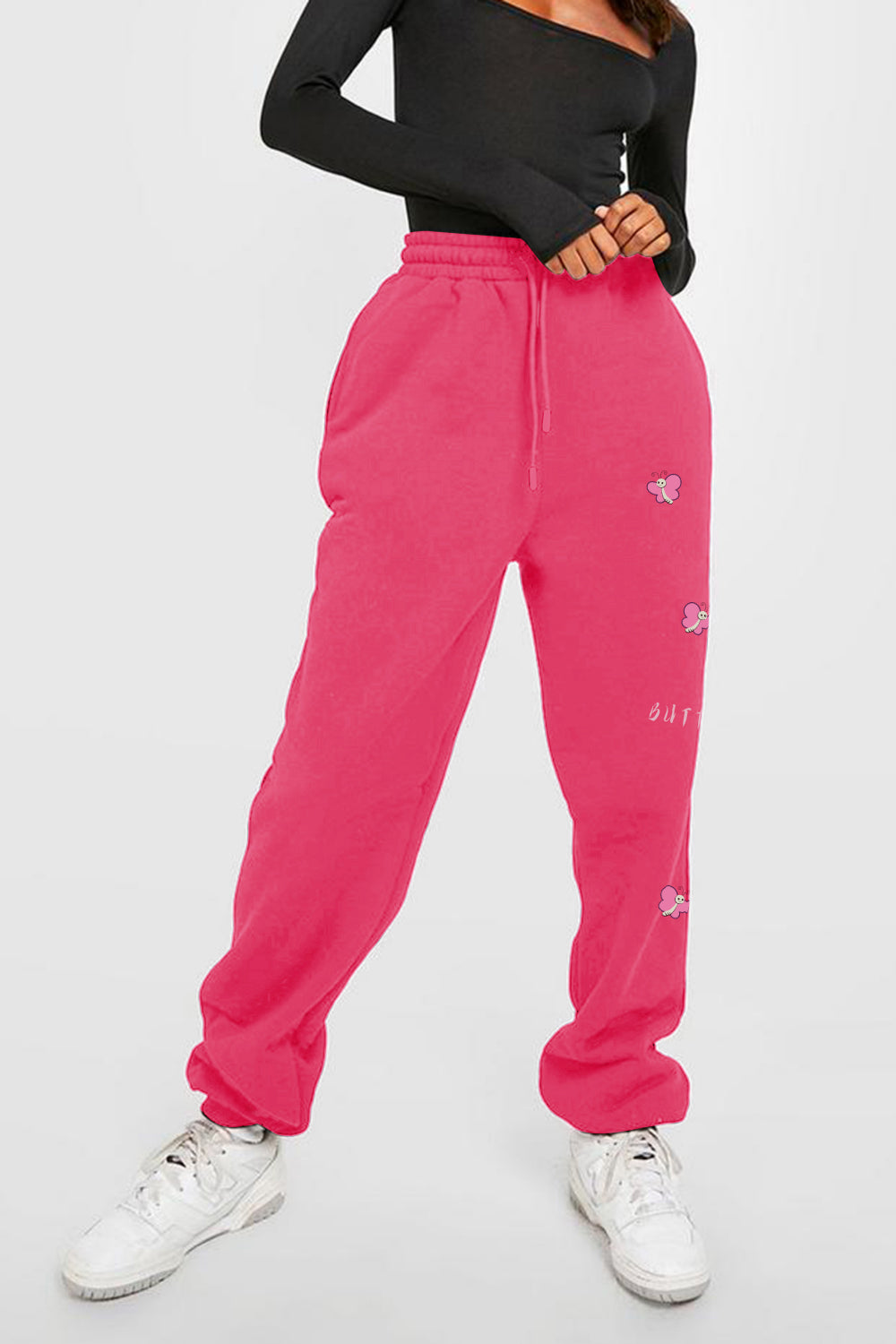 Simply Love Simply Love Full Size Drawstring BUTTERFLY Graphic Long Sweatpants Trendsi