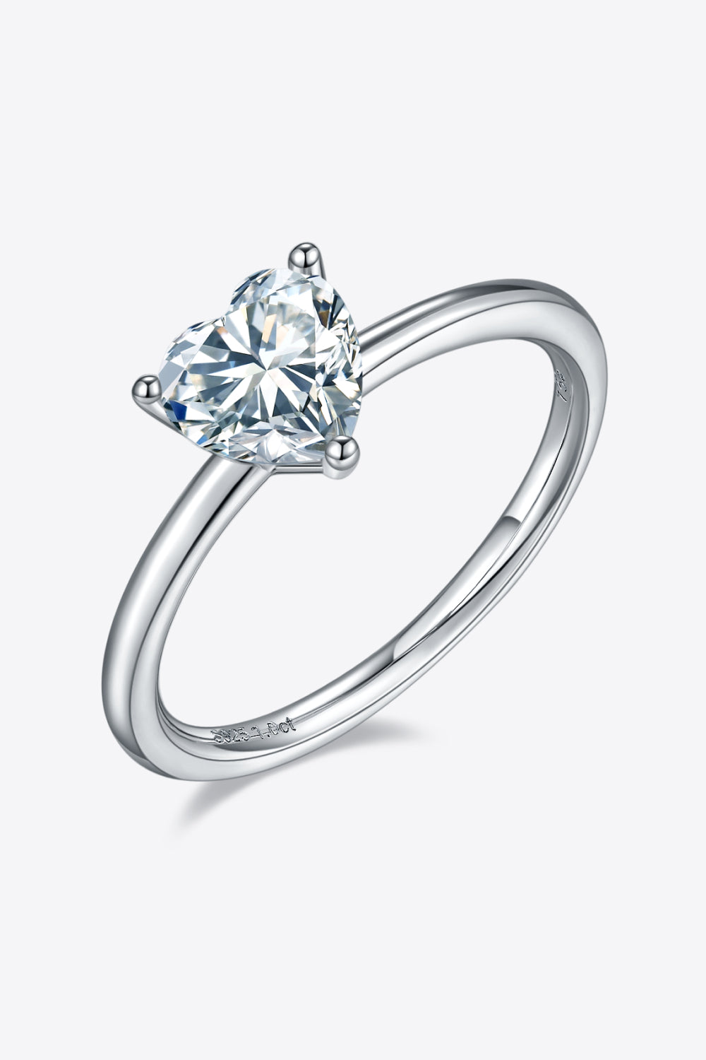 Solitaire 1 Carat Moissanite 925 Sterling Silver Ring