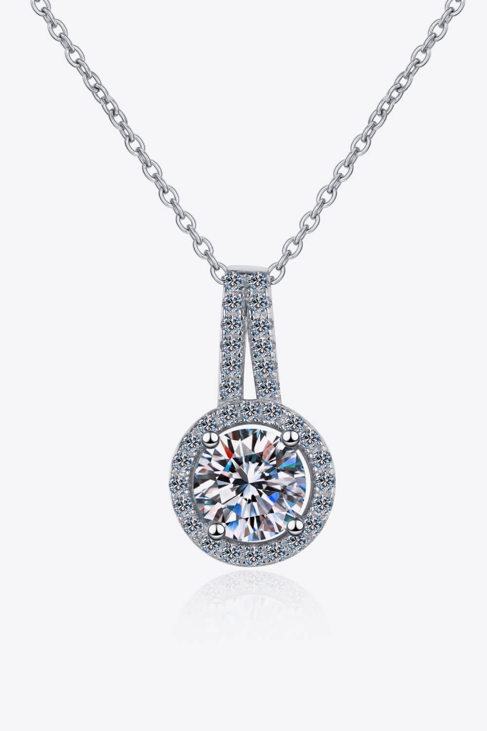 Build You Up Moissanite Round Pendant Chain Necklace