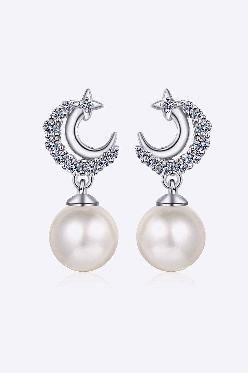 Moissanite Freshwater Pearl Drop Earrings Trendsi