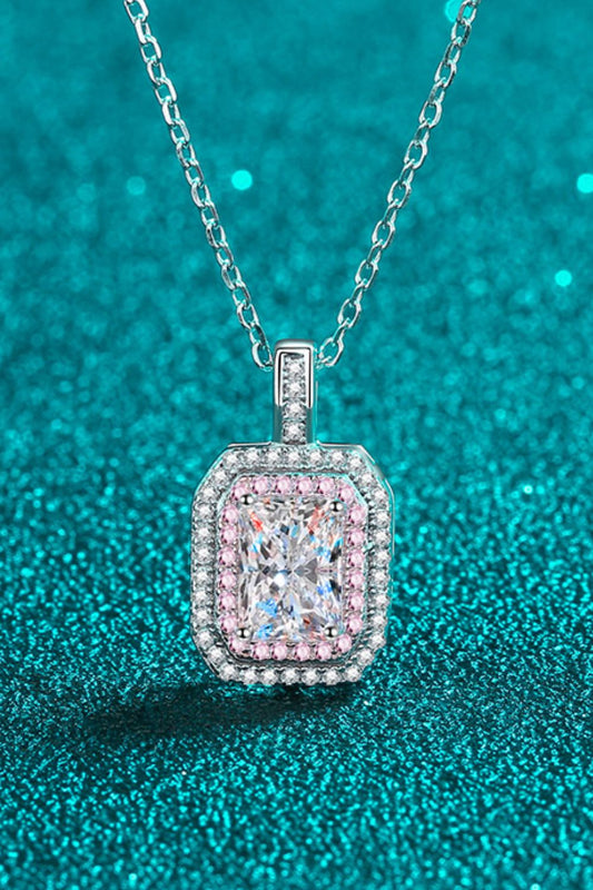 Geometric Pendant Chain 1 Carat Moissanite Necklace