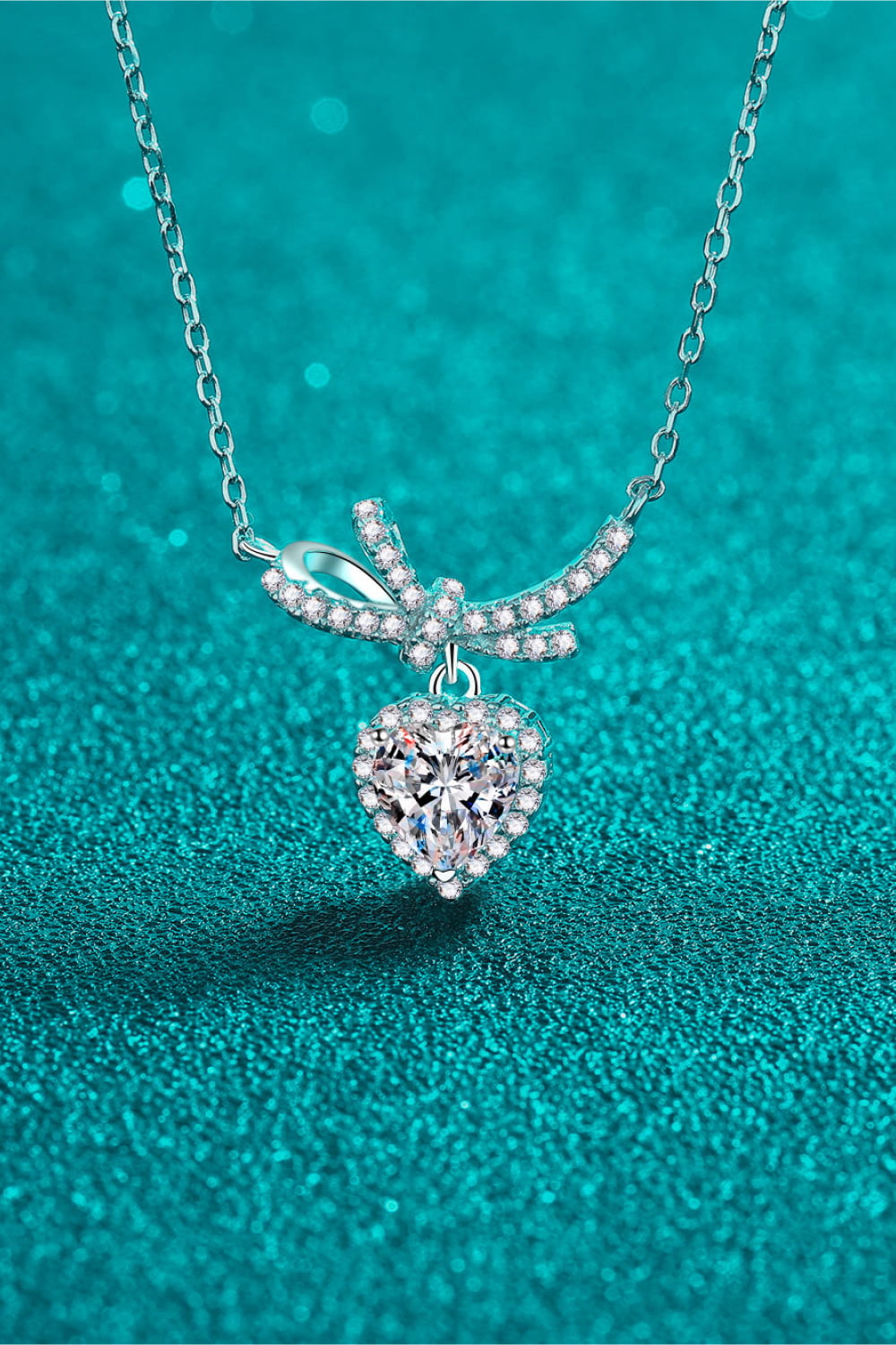 Cute 1 Carat Moissanite Heart Pendant Necklace