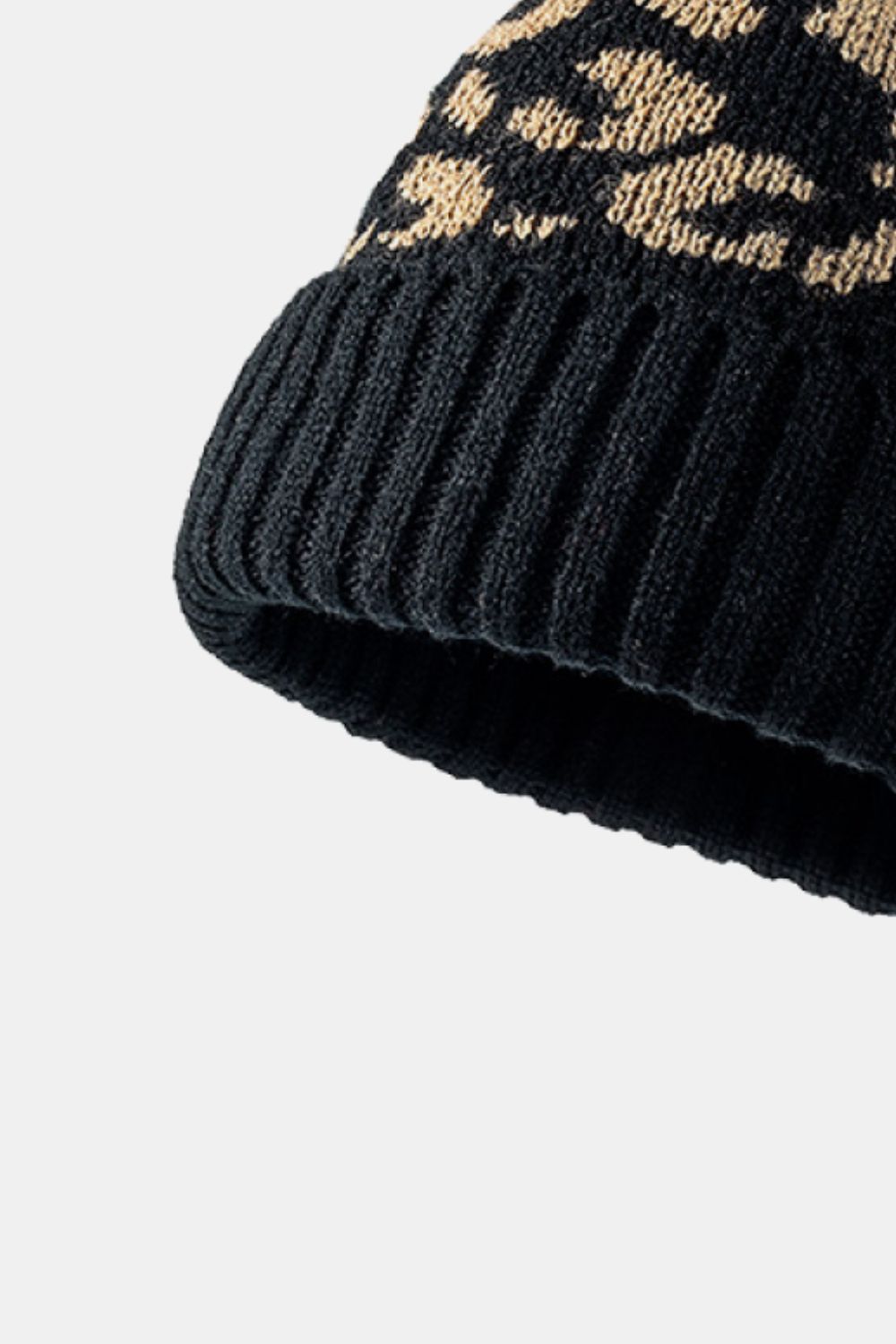 Leopard Pom-Pom Cuffed Beanie Trendsi