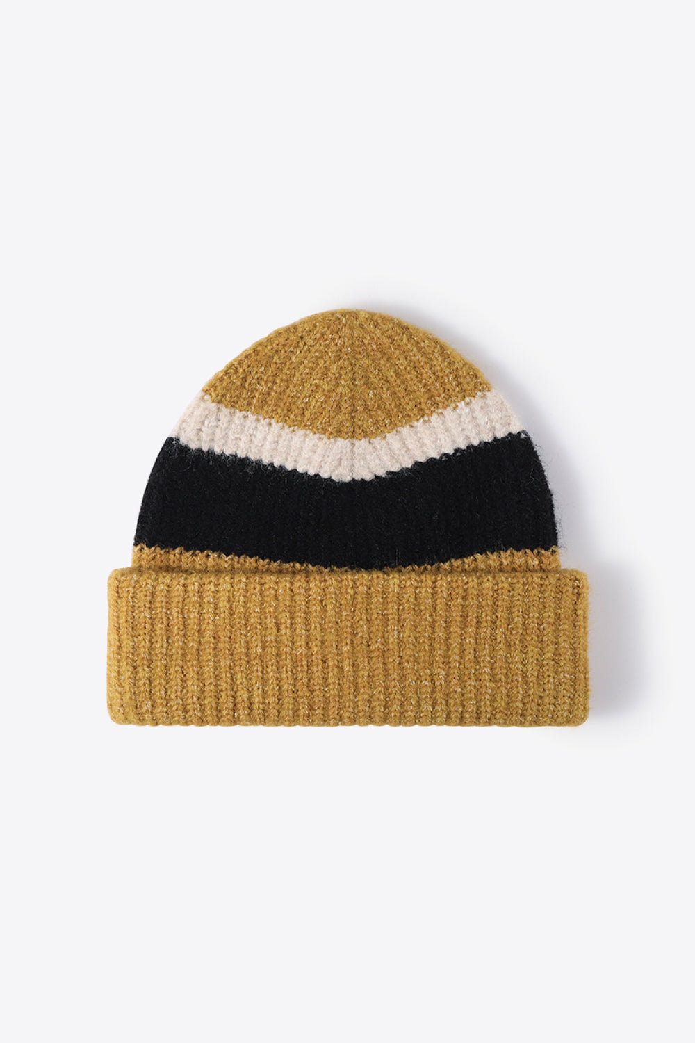 Tricolor Cuffed Knit Beanie Trendsi