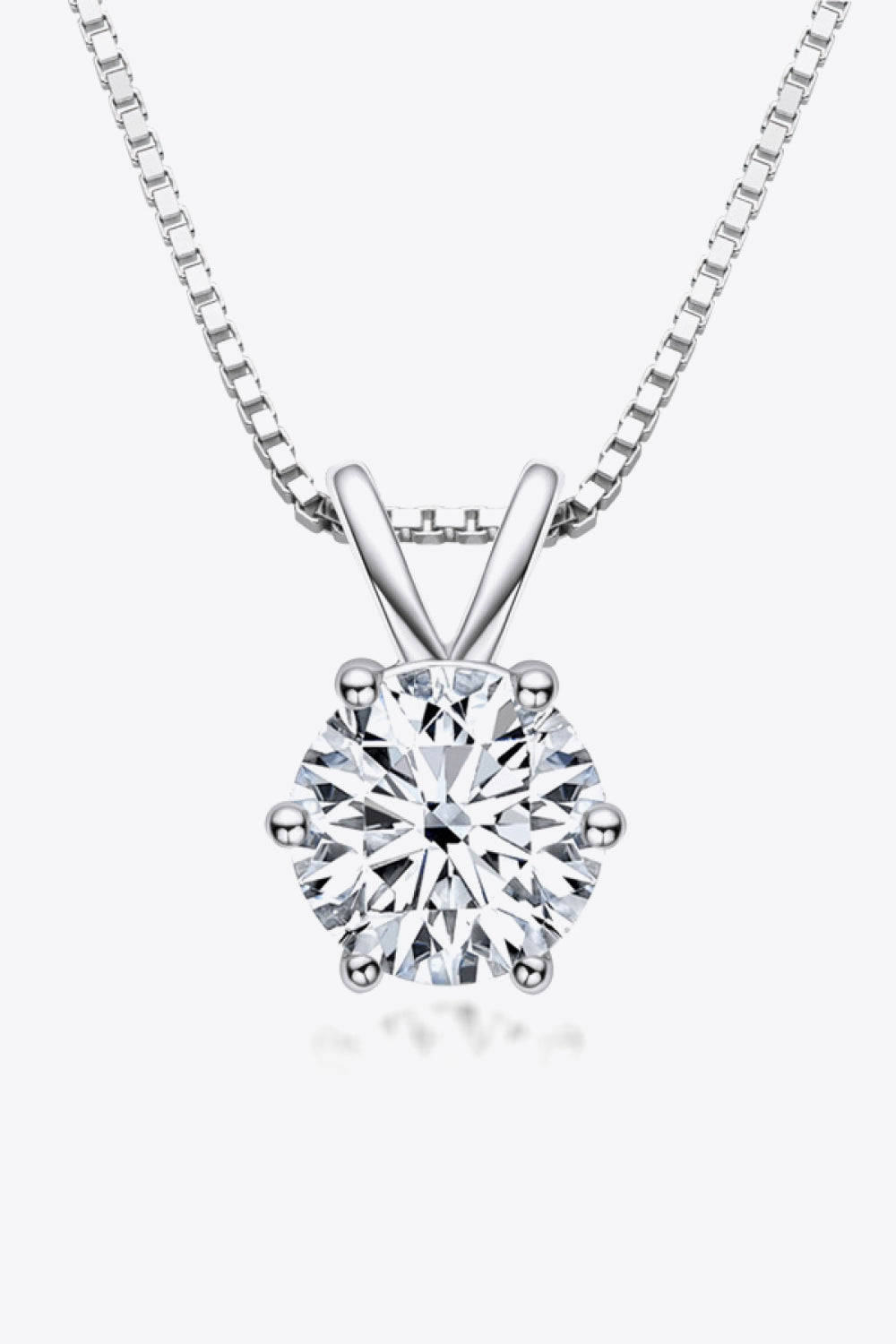 Simple 925 Sterling Silver 1 Carat Moissanite Pendant Necklace